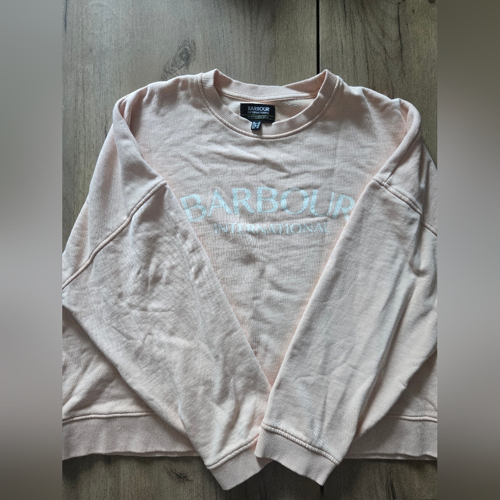 Barbour International Cali Sweatshirt in Peach Parfait - Size USA 12 / UK 16